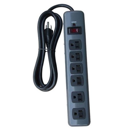 MASTER ELECTRONICS Master Electrician PS-649F-3 Black 6 Outlet Metal Surge Strip 118887